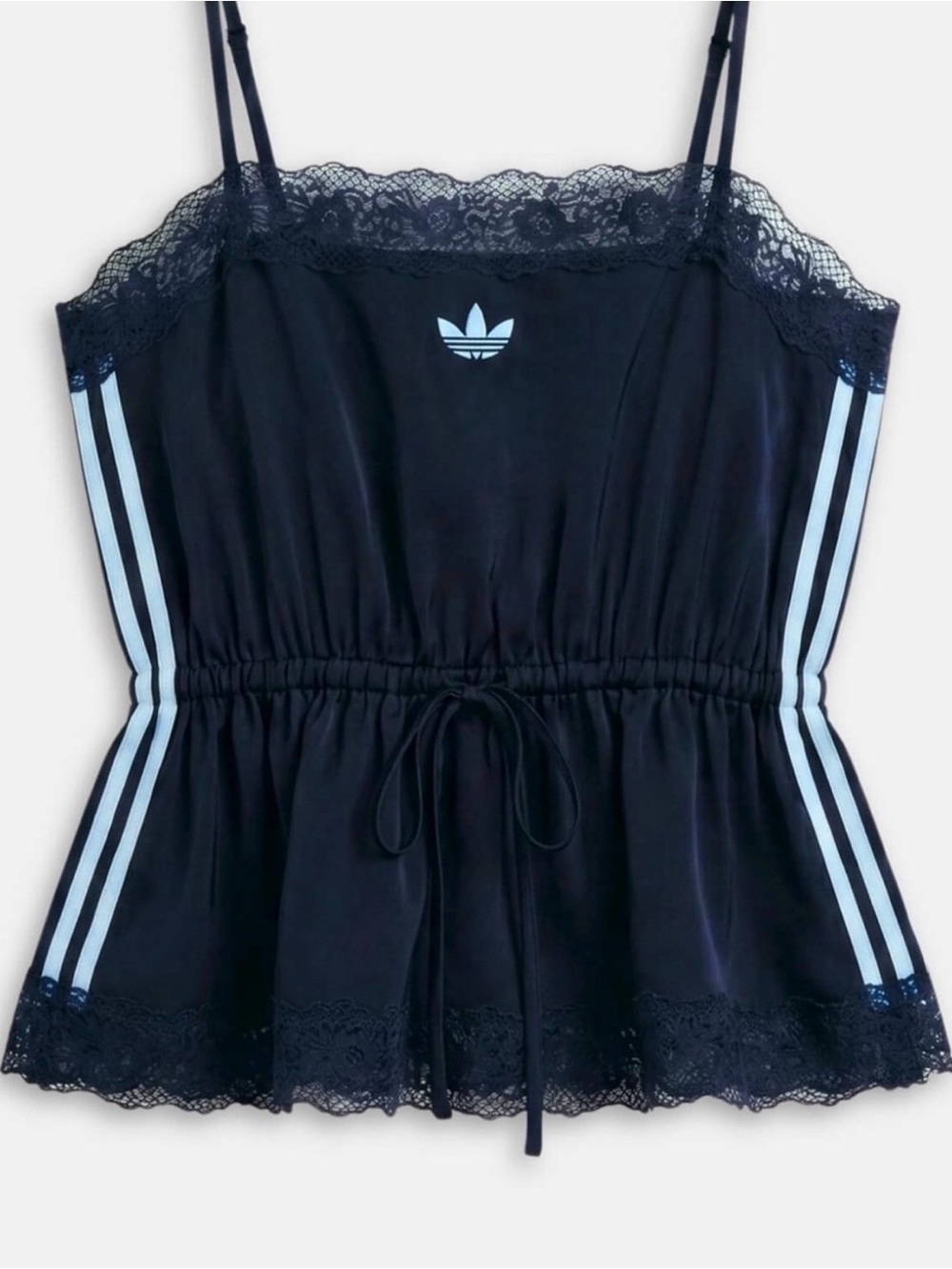 adidas Originals x ASOS cami top with lace trim and cinch waist in navy ✨